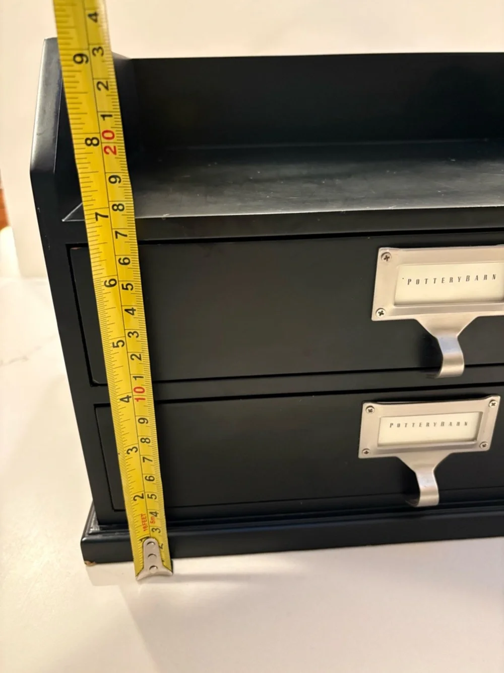 Pottery Barn Bedford Two Drawer Desk Organizer Black Office Storage Organization